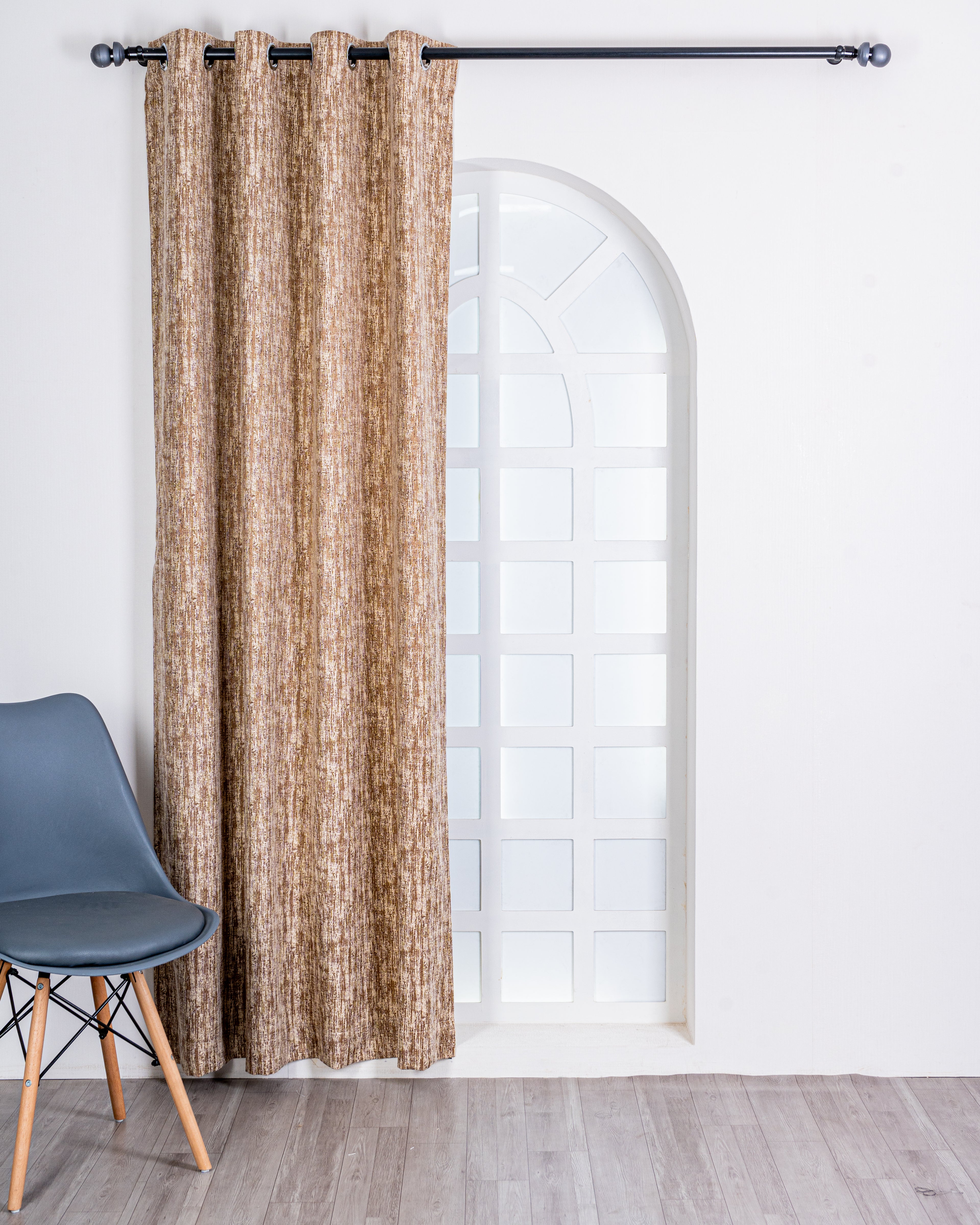 Parda Online Premium Window Curtains Lisbon Collection Soft Touch Jacquard Fabric Eyelet Top Elegant Textured Look for Living Room & Bedroom (Single Piece) .
