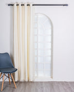 Parda Online Premium Window Curtains Lisbon Collection Soft Touch Jacquard Fabric Eyelet Top Elegant Textured Look for Living Room & Bedroom (Single Piece) .