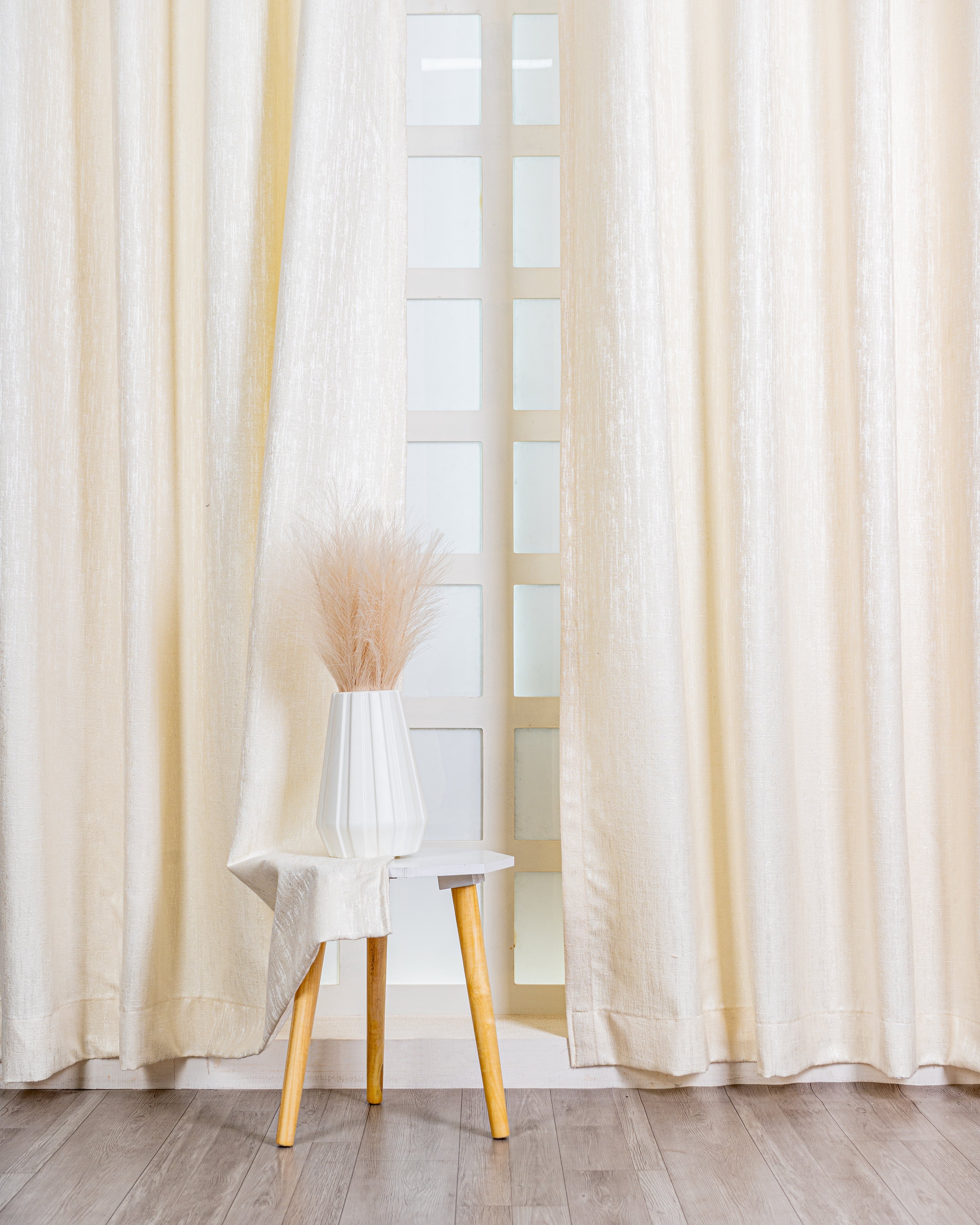 Parda Online Premium Window Curtains Lisbon Collection Soft Touch Jacquard Fabric Eyelet Top Elegant Textured Look for Living Room & Bedroom (Single Piece) .