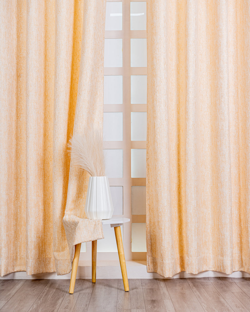 Parda Online Premium Window Curtains Lisbon Collection Soft Touch Jacquard Fabric Eyelet Top Elegant Textured Look for Living Room & Bedroom (Single Piece) .