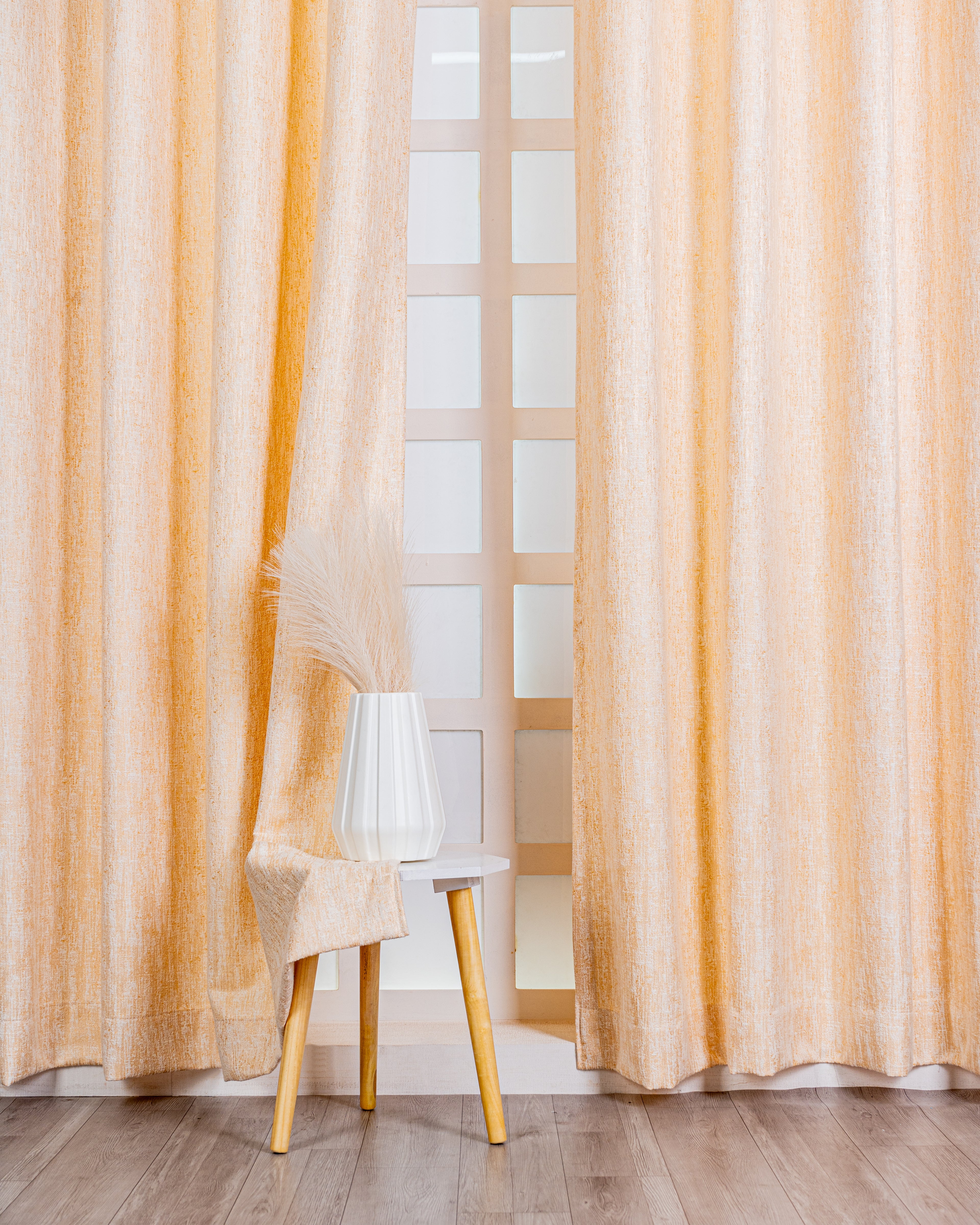 Parda Online Premium Window Curtains Lisbon Collection Soft Touch Jacquard Fabric Eyelet Top Elegant Textured Look for Living Room & Bedroom (Single Piece) .