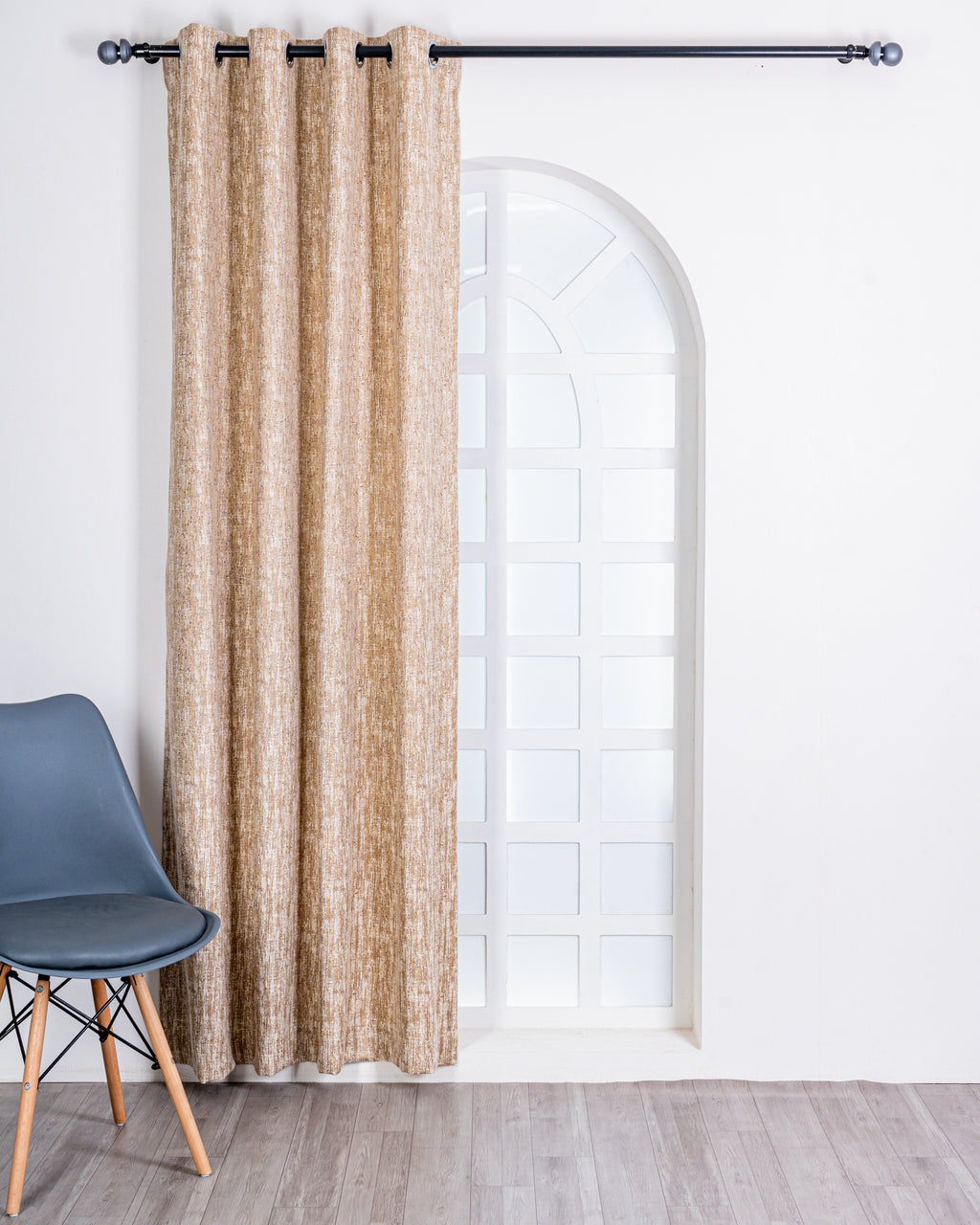 Parda Online Premium Window Curtains Lisbon Collection Soft Touch Jacquard Fabric Eyelet Top Elegant Textured Look for Living Room & Bedroom (Single Piece) .