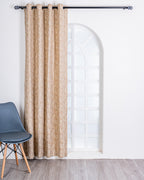 Parda Online Premium Window Curtains Lisbon Collection Soft Touch Jacquard Fabric Eyelet Top Elegant Textured Look for Living Room & Bedroom (Single Piece) .