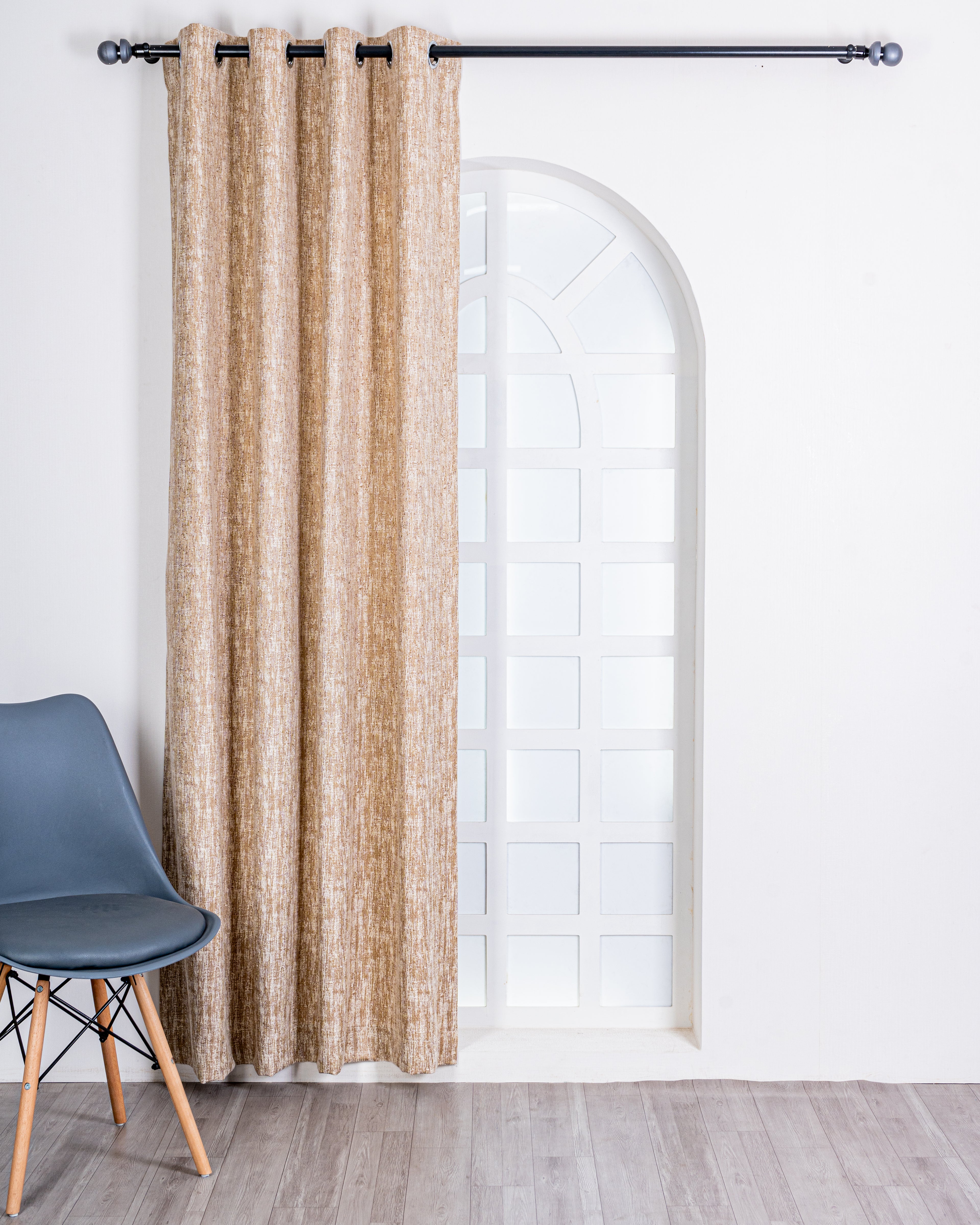 Parda Online Premium Window Curtains Lisbon Collection Soft Touch Jacquard Fabric Eyelet Top Elegant Textured Look for Living Room & Bedroom (Single Piece) .
