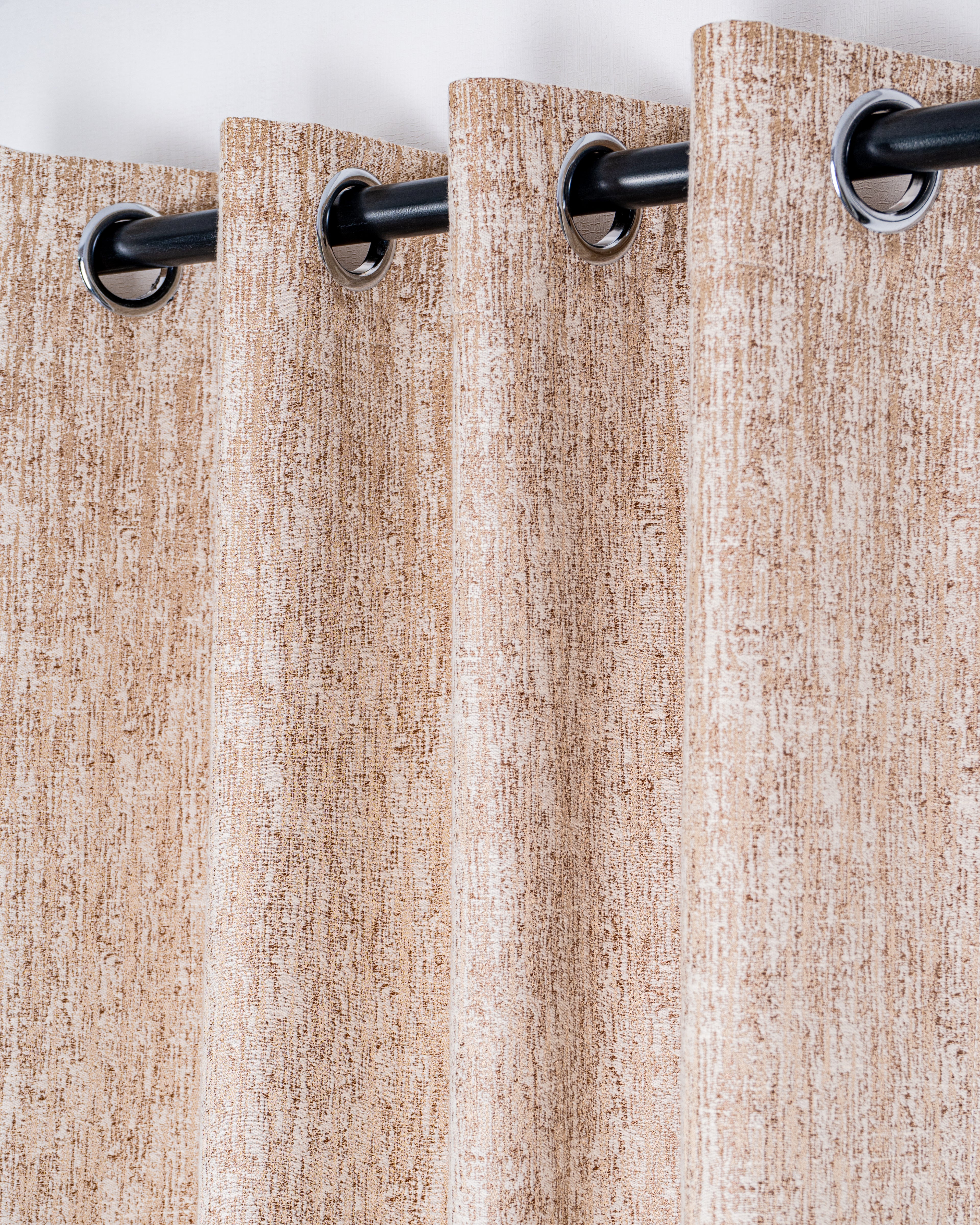 Parda Online Premium Window Curtains Lisbon Collection Soft Touch Jacquard Fabric Eyelet Top Elegant Textured Look for Living Room & Bedroom (Single Piece) .