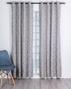 Parda Online Premium Window Curtains Lisbon Collection Soft Touch Jacquard Fabric Eyelet Top Elegant Textured Look for Living Room & Bedroom (Single Piece) .