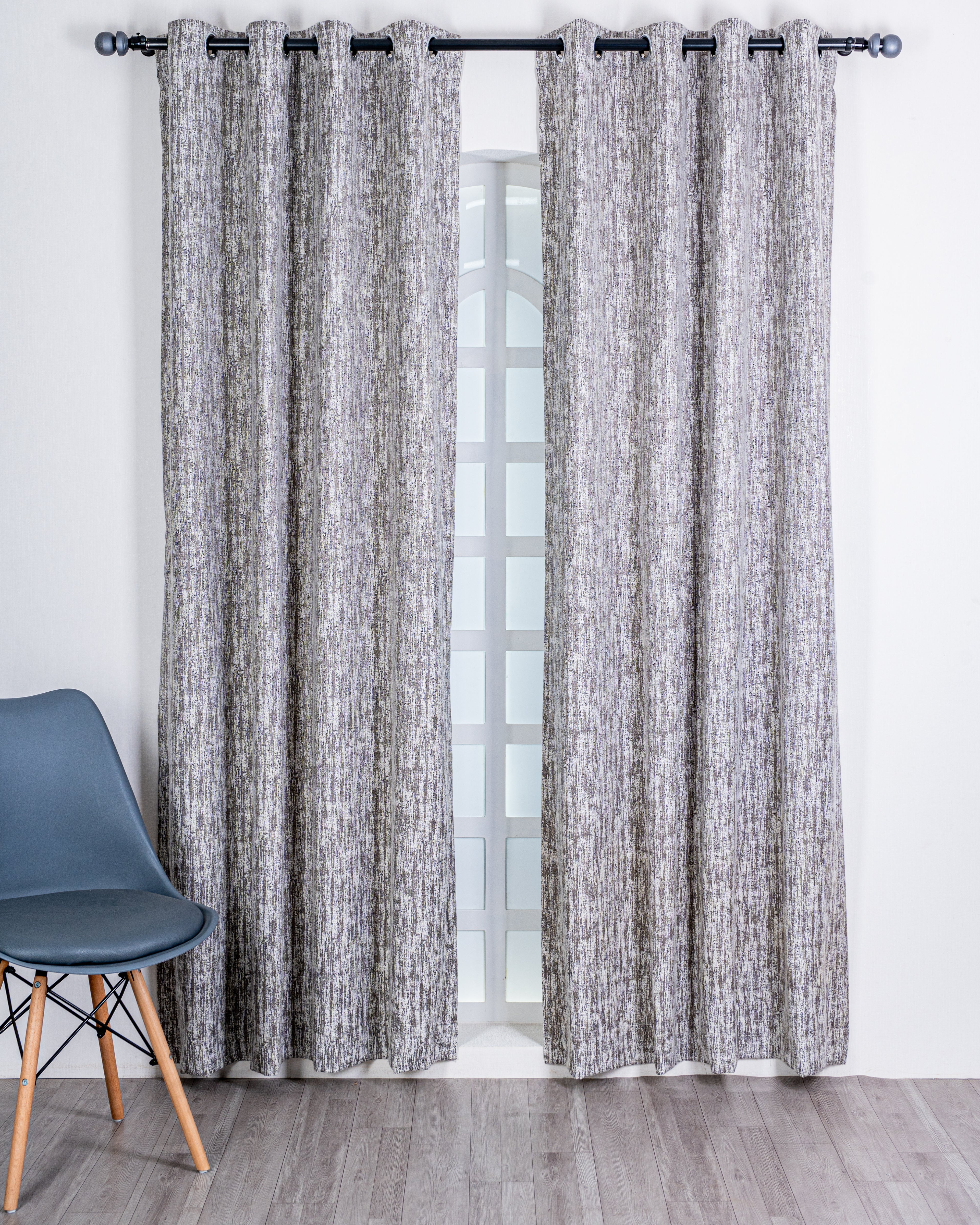 Parda Online Premium Window Curtains Lisbon Collection Soft Touch Jacquard Fabric Eyelet Top Elegant Textured Look for Living Room & Bedroom (Single Piece) .