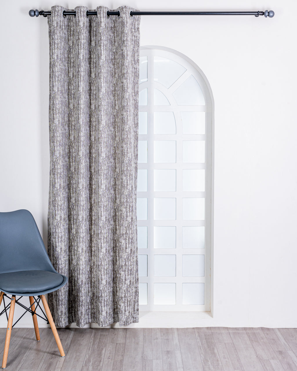 Parda Online Premium Window Curtains Lisbon Collection Soft Touch Jacquard Fabric Eyelet Top Elegant Textured Look for Living Room & Bedroom (Single Piece) .