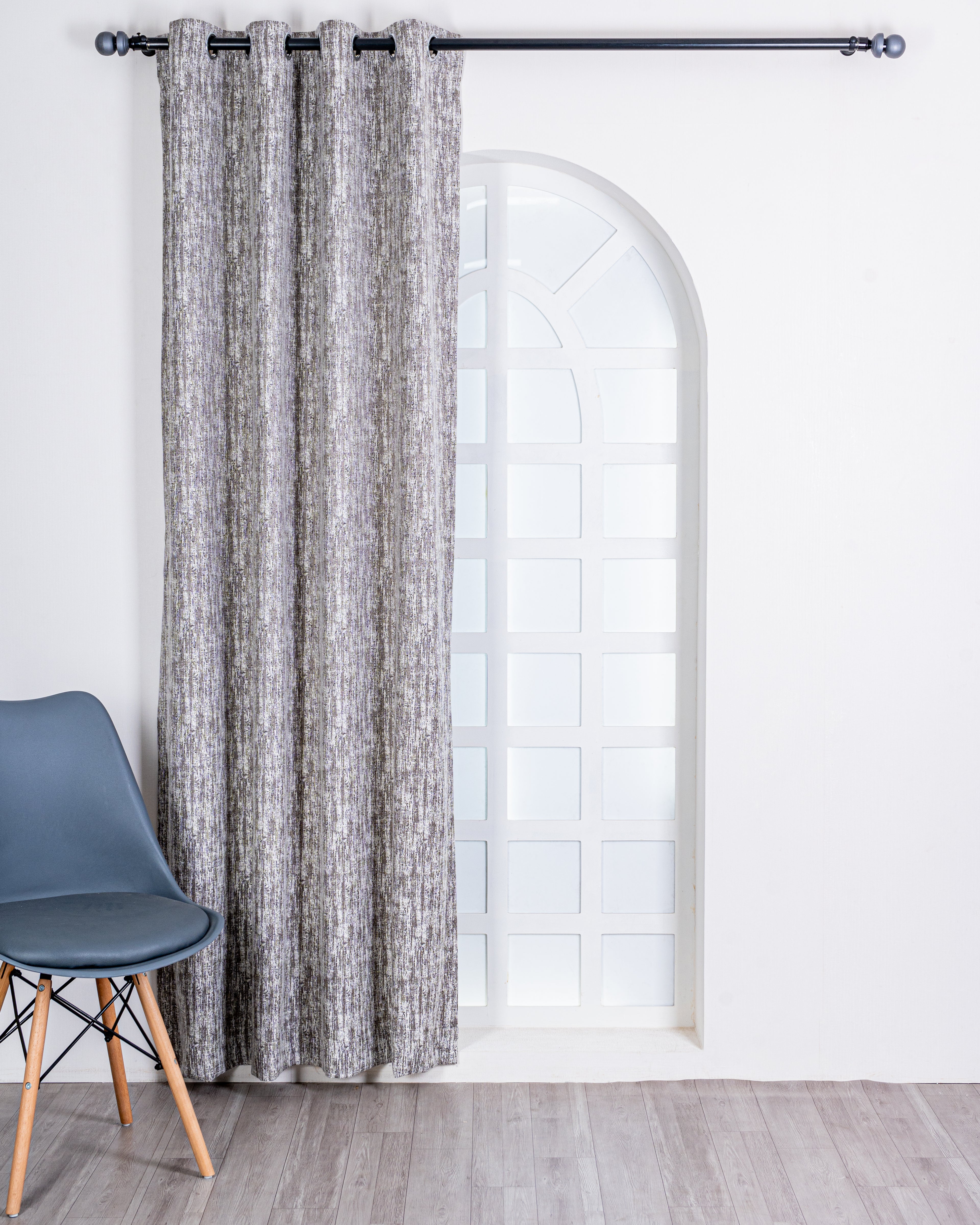 Parda Online Premium Window Curtains Lisbon Collection Soft Touch Jacquard Fabric Eyelet Top Elegant Textured Look for Living Room & Bedroom (Single Piece) .