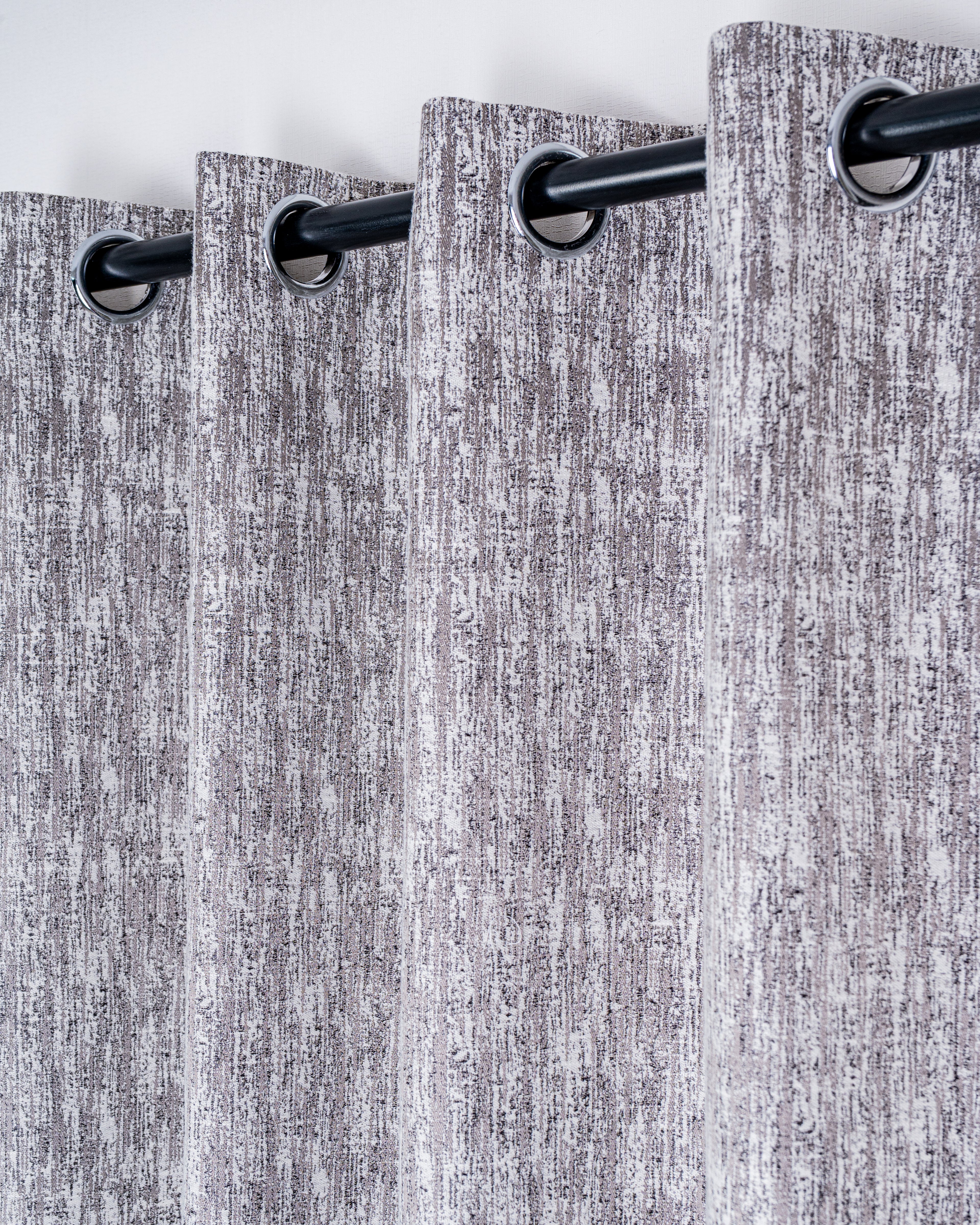 Parda Online Premium Window Curtains Lisbon Collection Soft Touch Jacquard Fabric Eyelet Top Elegant Textured Look for Living Room & Bedroom (Single Piece) .
