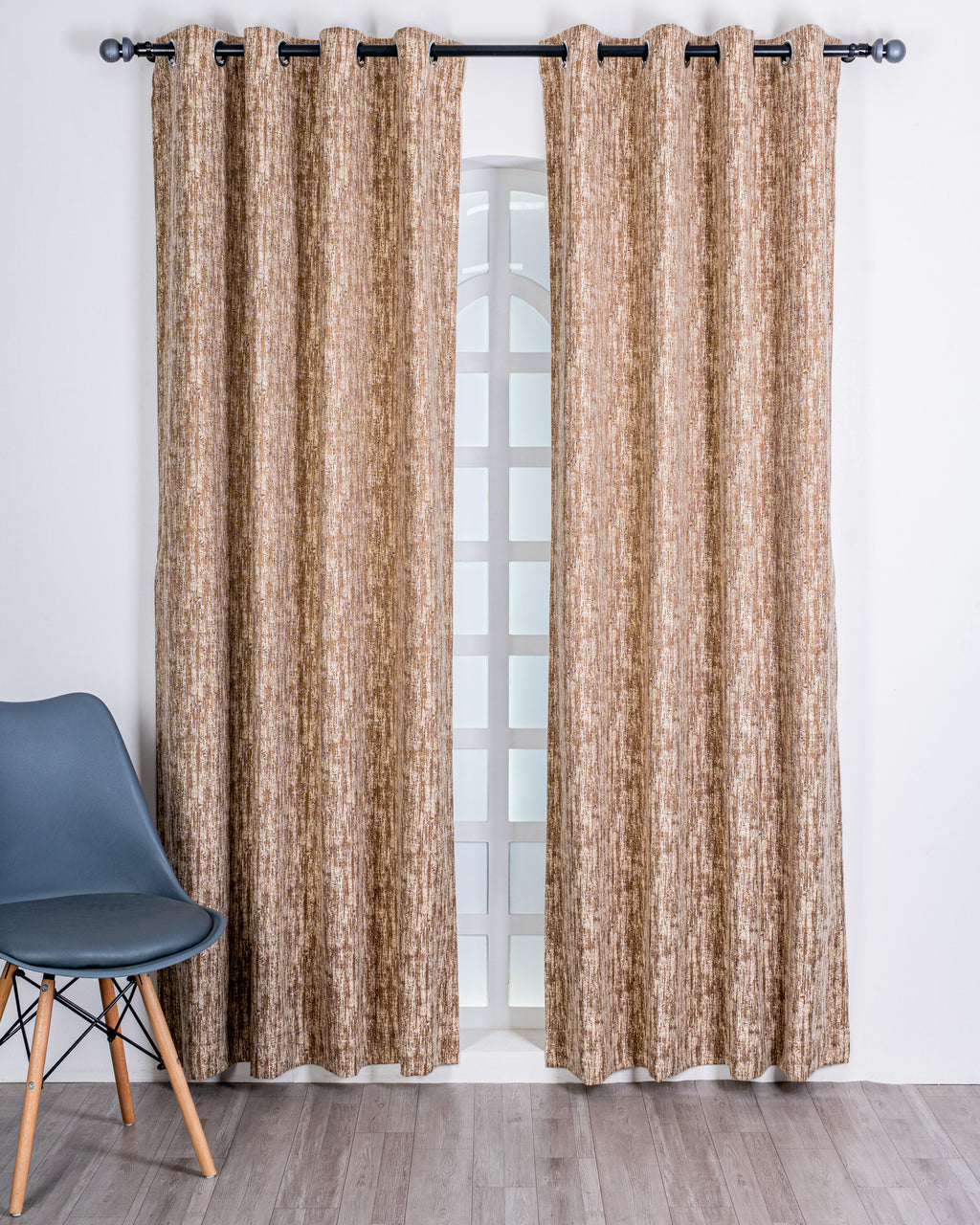 Parda Online Premium Window Curtains Lisbon Collection Soft Touch Jacquard Fabric Eyelet Top Elegant Textured Look for Living Room & Bedroom (Single Piece) .