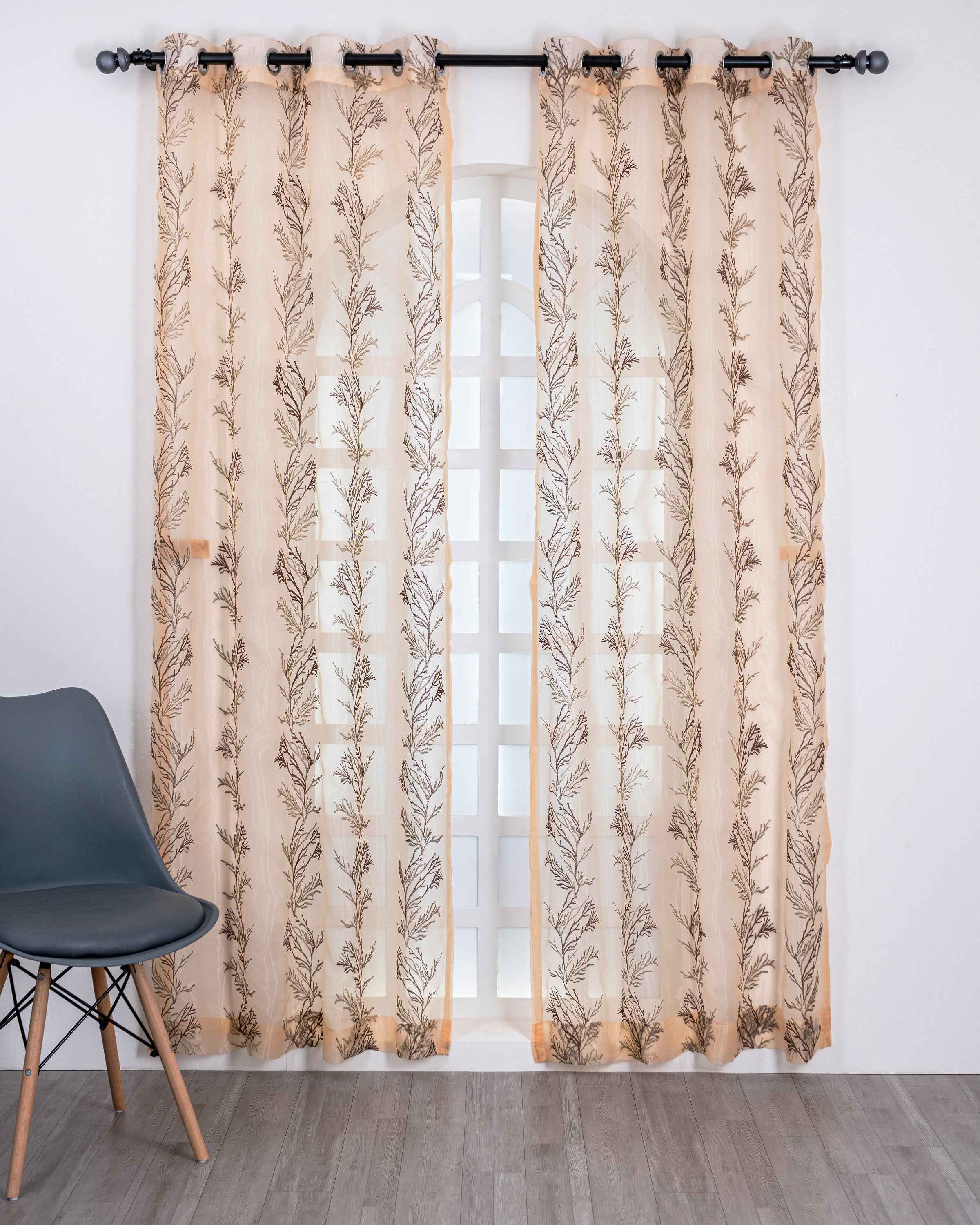 Parda online Premium Embroidery Designer Tissue Fabric Curtain with Soft & Durable