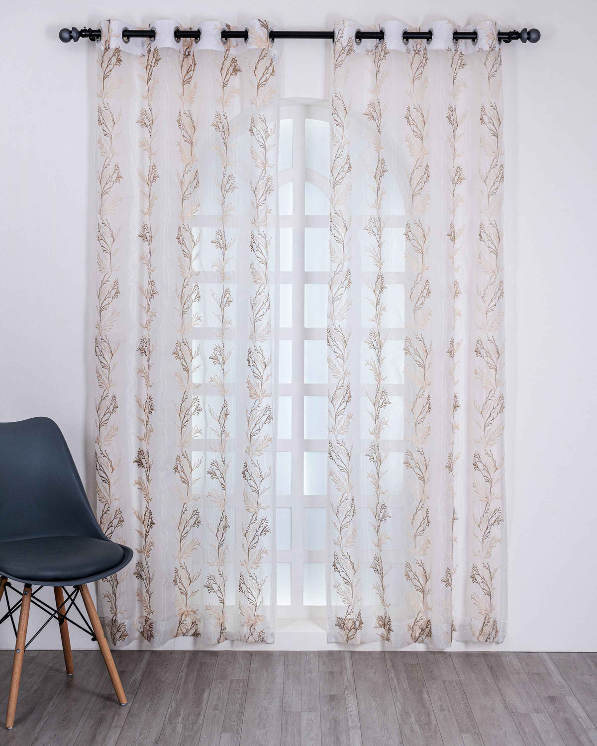 Parda online Premium Embroidery Designer Tissue Fabric Curtain with Soft & Durable