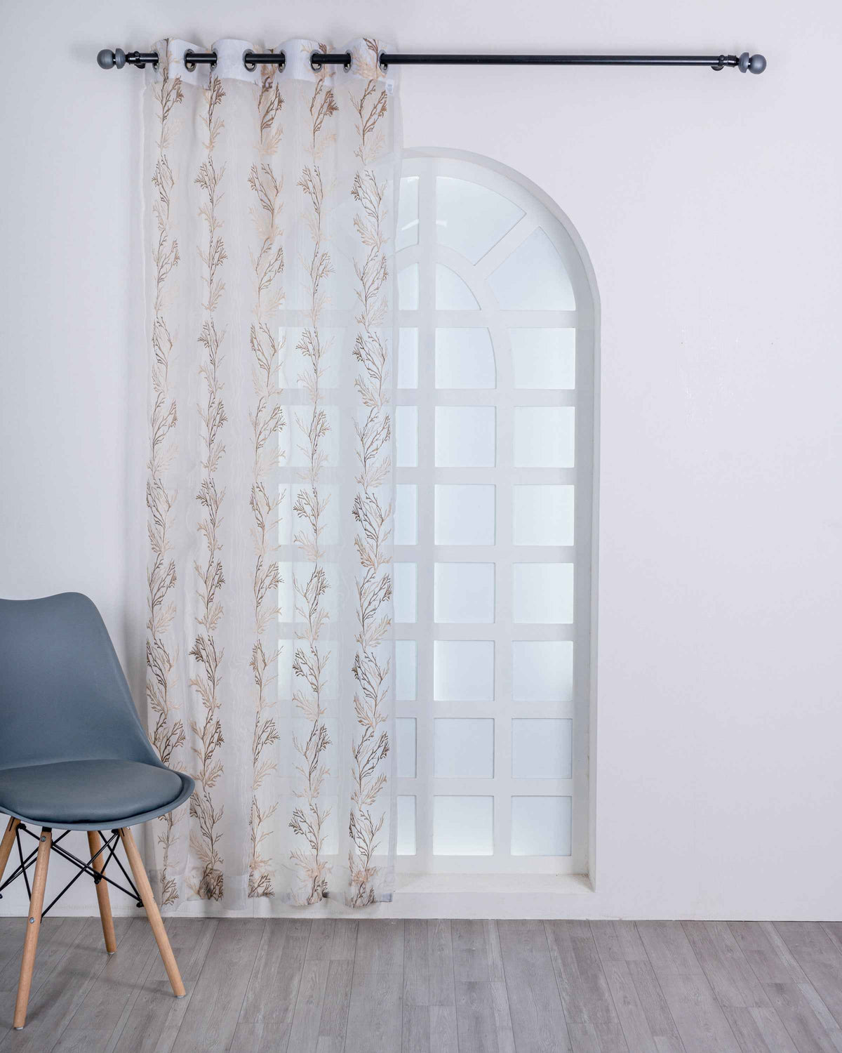 Parda online Premium Embroidery Designer Tissue Fabric Curtain with Soft & Durable