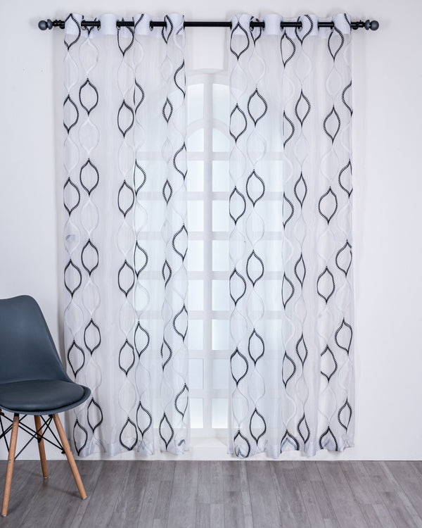 Parda online Premium Drop Embroidery Tissue Fabric Curtain with Soft & Durable