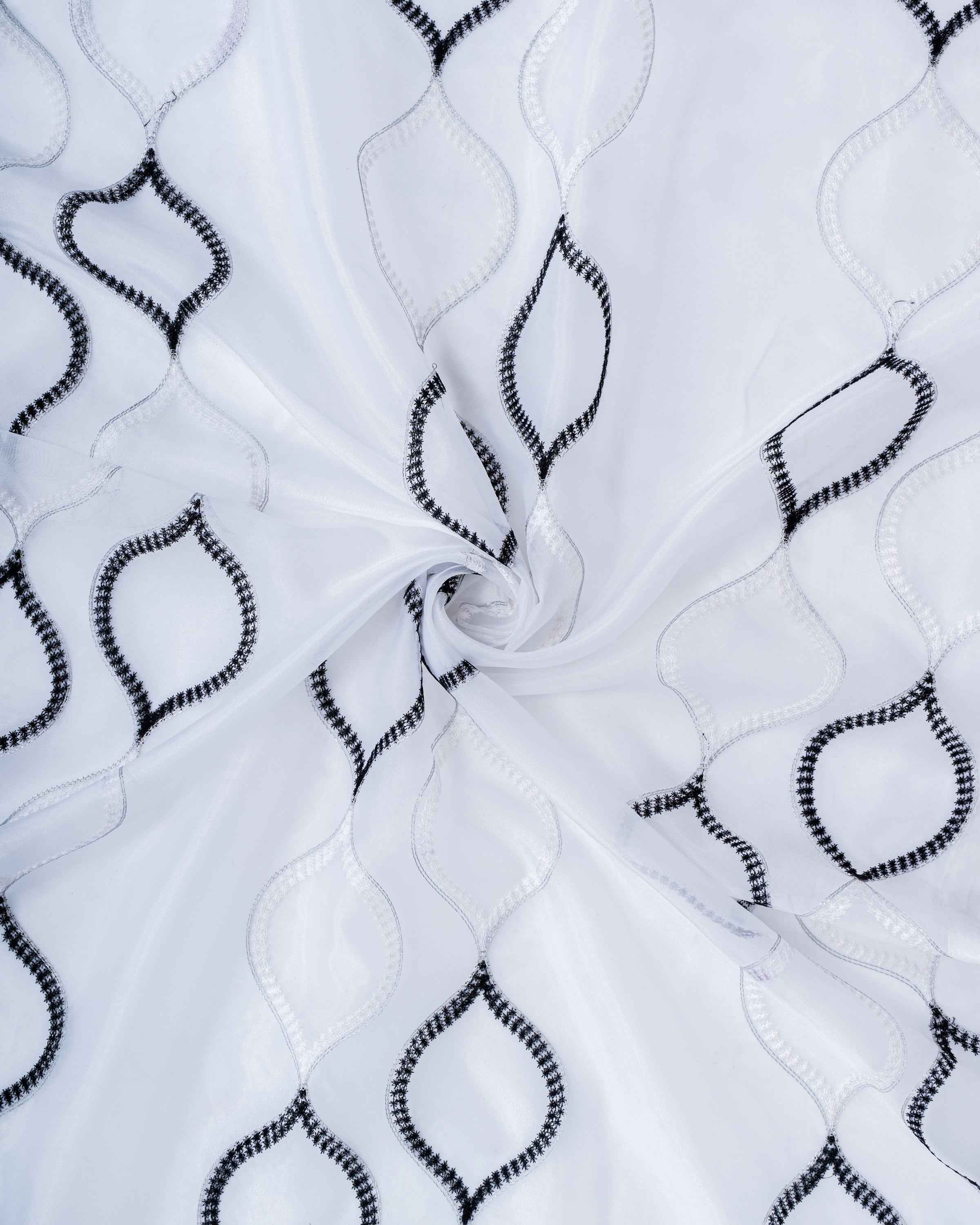 Parda online Premium Drop Embroidery Tissue Fabric Curtain with Soft & Durable
