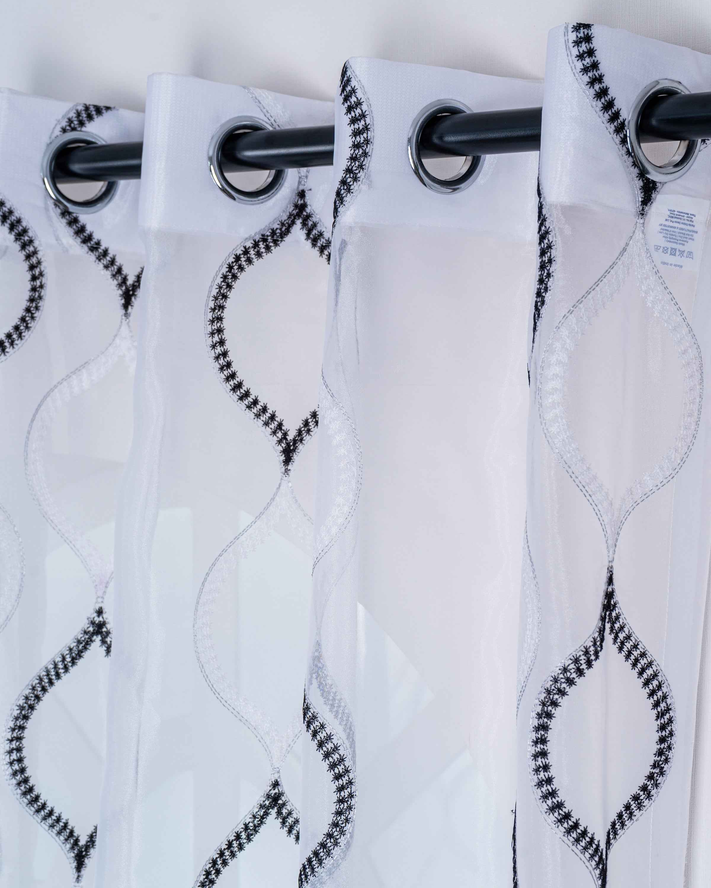 Parda online Premium Drop Embroidery Tissue Fabric Curtain with Soft & Durable