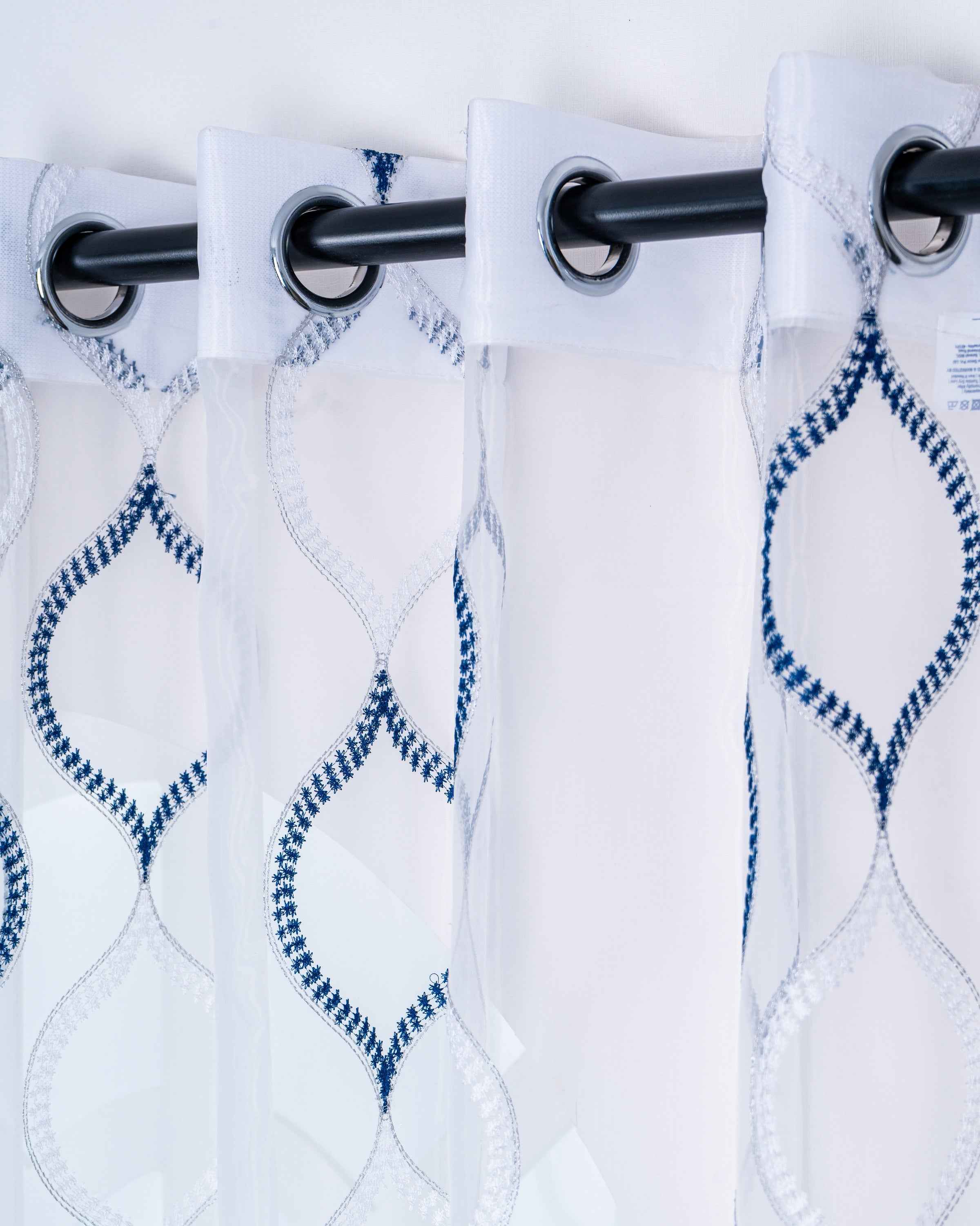 Parda online Premium Drop Embroidery Tissue Fabric Curtain with Soft & Durable