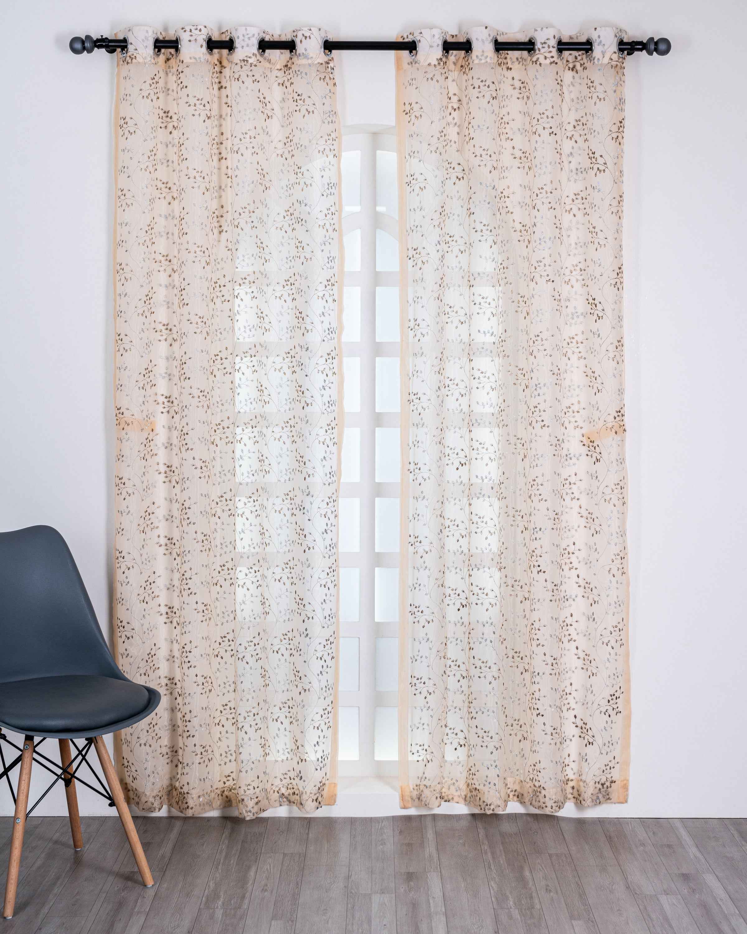 Parda online Premium Embroidery Designer Tissue Fabric Curtain with Soft & Durable