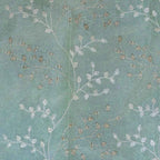 Sheer Tissue Eyelet Leaf Design Brown Window Curtain