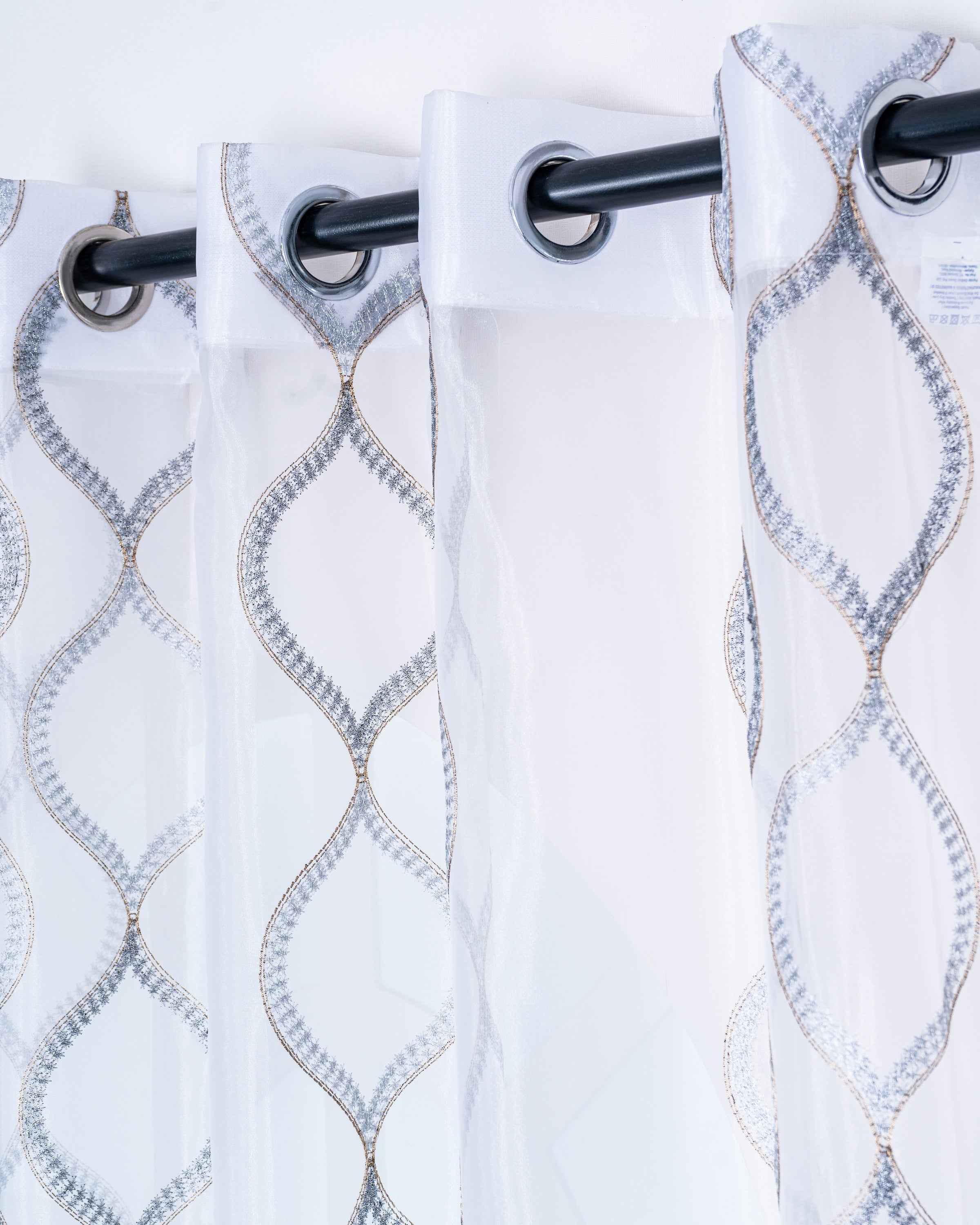 Parda online Premium Drop Embroidery Tissue Fabric Curtain with Soft & Durable