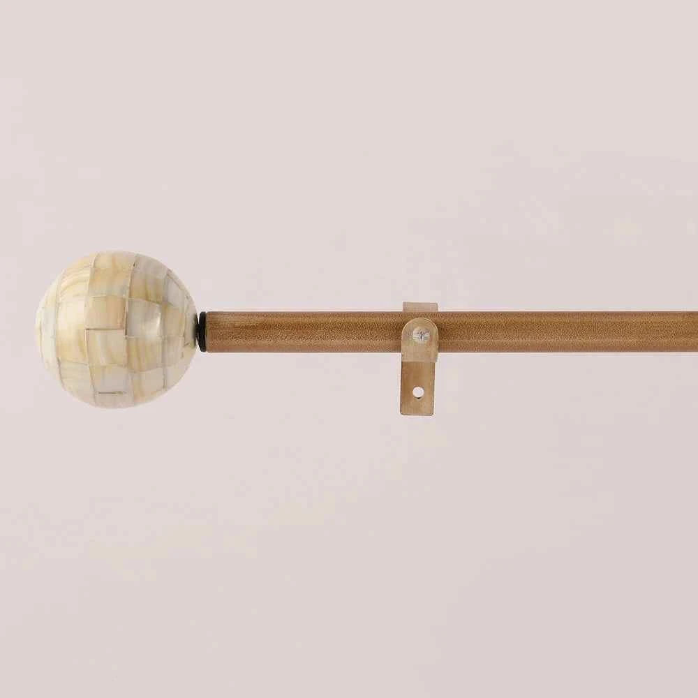 Tesla Mother Of Pearl Extendable Curtain Rod Beige 25MM (Hardware Included)