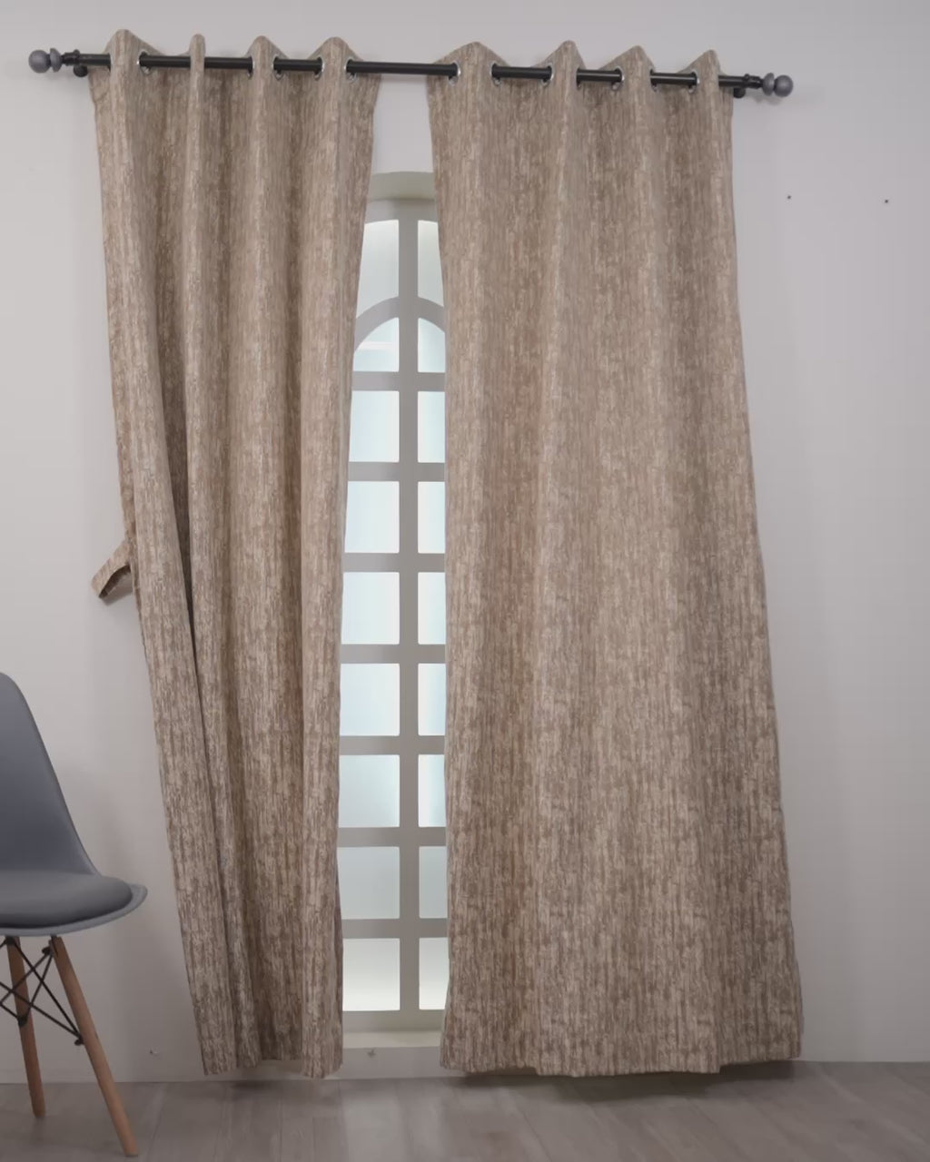 Parda Online Premium Window Curtains Lisbon Collection Soft Touch Jacquard Fabric Eyelet Top Elegant Textured Look for Living Room & Bedroom (Single Piece) .