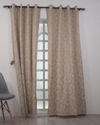 Parda Online Premium Window Curtains Lisbon Collection Soft Touch Jacquard Fabric Eyelet Top Elegant Textured Look for Living Room & Bedroom (Single Piece) .