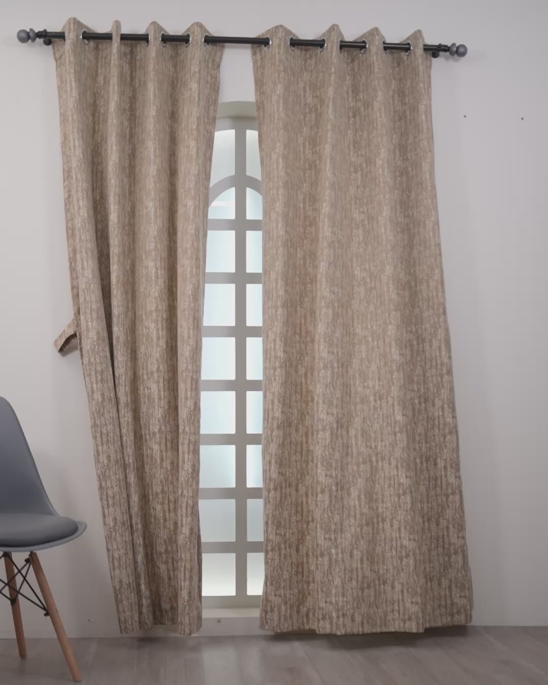 Parda Online Premium Window Curtains Lisbon Collection Soft Touch Jacquard Fabric Eyelet Top Elegant Textured Look for Living Room & Bedroom (Single Piece) .