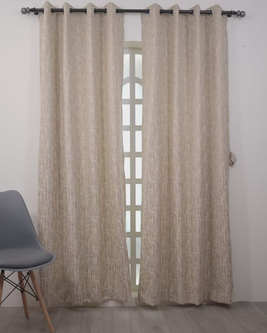 Parda Online Premium Window Curtains Lisbon Collection Soft Touch Jacquard Fabric Eyelet Top Elegant Textured Look for Living Room & Bedroom (Single Piece) .