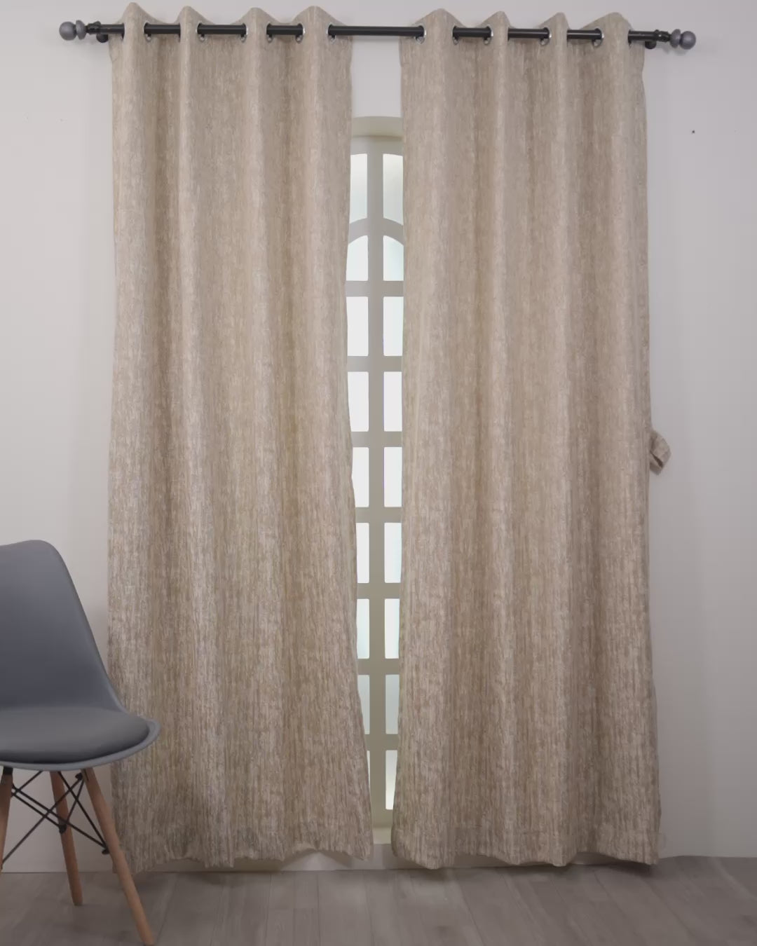Parda Online Premium Window Curtains Lisbon Collection Soft Touch Jacquard Fabric Eyelet Top Elegant Textured Look for Living Room & Bedroom (Single Piece) .