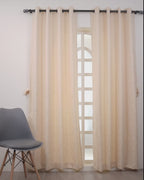 Parda Online Premium Window Curtains Lisbon Collection Soft Touch Jacquard Fabric Eyelet Top Elegant Textured Look for Living Room & Bedroom (Single Piece) .