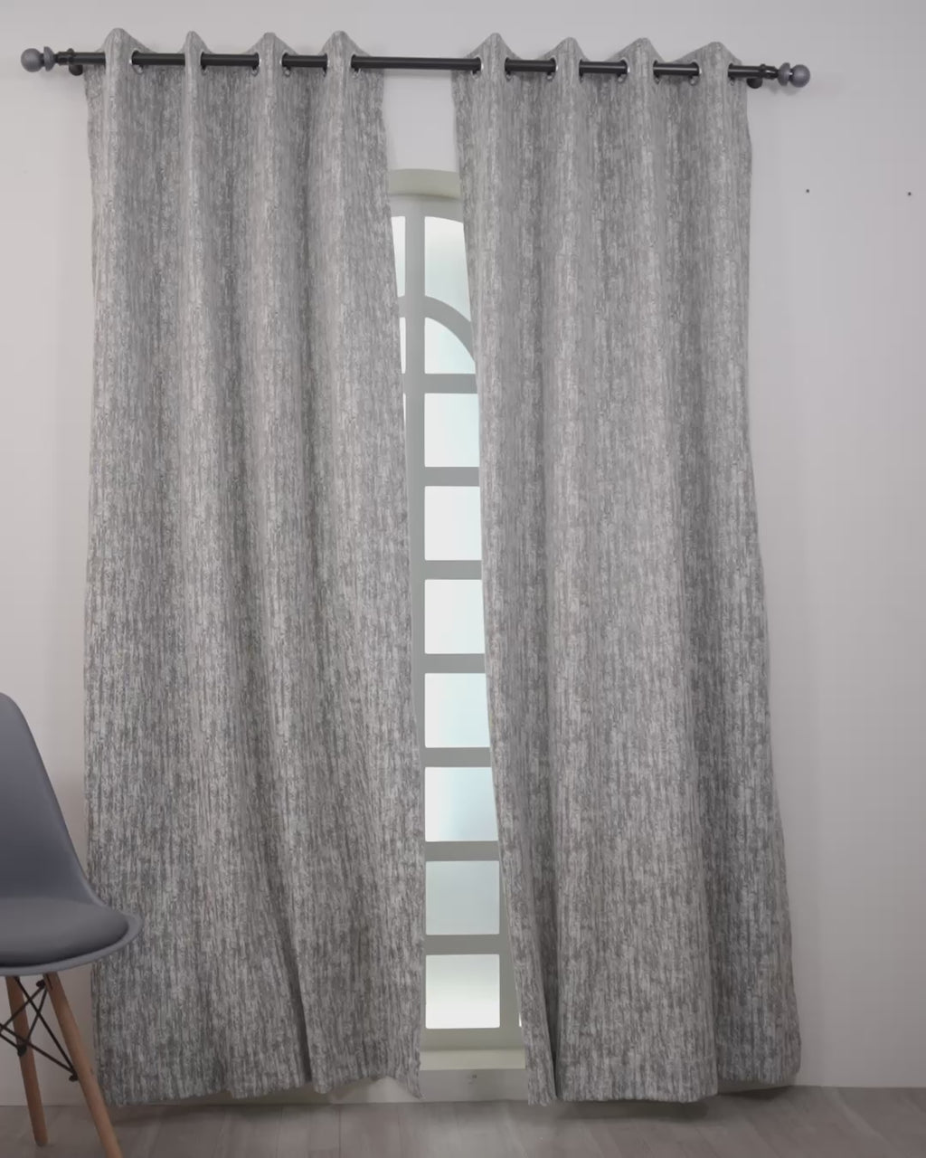 Parda Online Premium Window Curtains Lisbon Collection Soft Touch Jacquard Fabric Eyelet Top Elegant Textured Look for Living Room & Bedroom (Single Piece) .