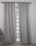 Parda Online Premium Window Curtains Lisbon Collection Soft Touch Jacquard Fabric Eyelet Top Elegant Textured Look for Living Room & Bedroom (Single Piece) .